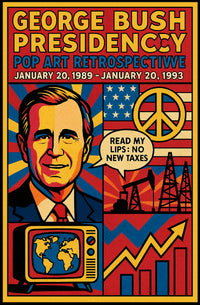 George Bush Presidency Pop Art Retrospective Poster PosterGoat