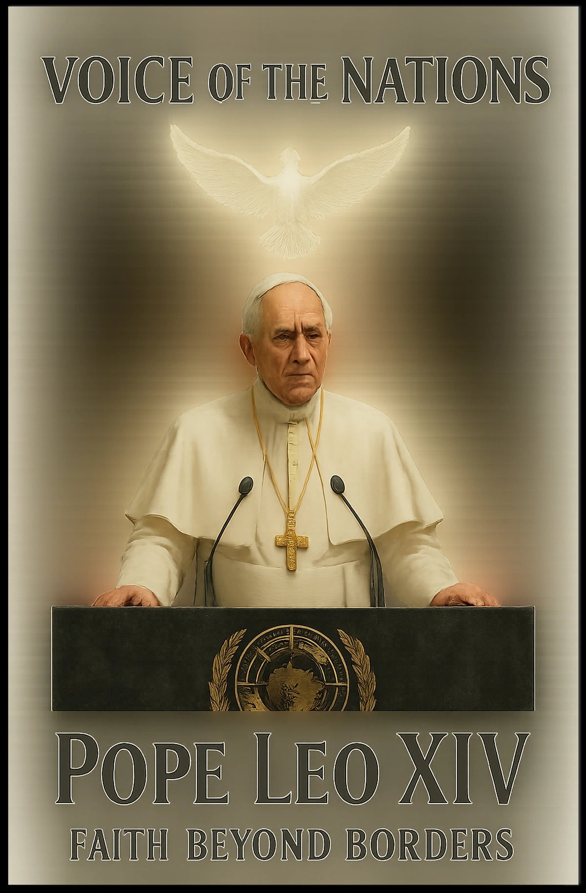 Pope Leo Xiv Faith Beyond Borders Poster