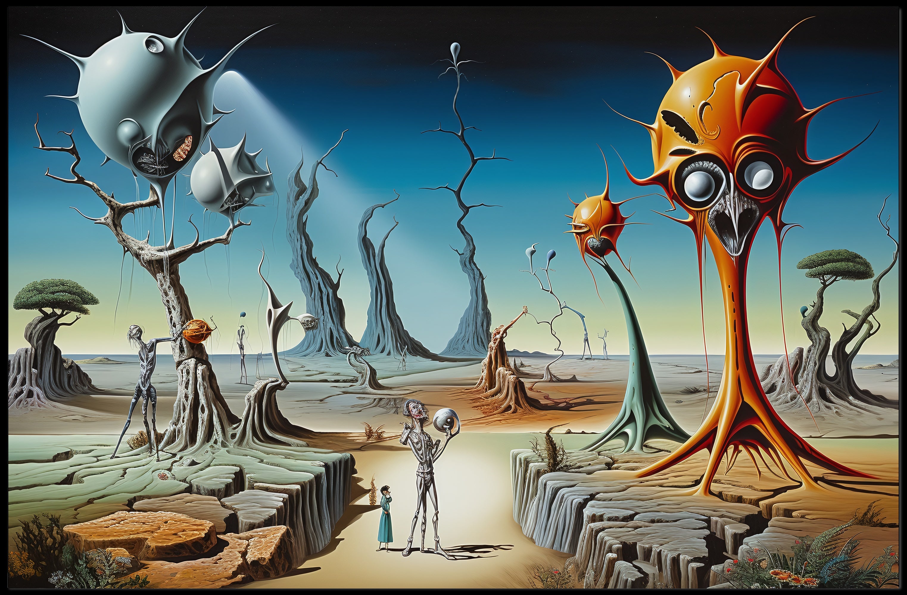 Surreal Futuristic Alien Landscape Art Poster Futuristic Sci-Fi Poster