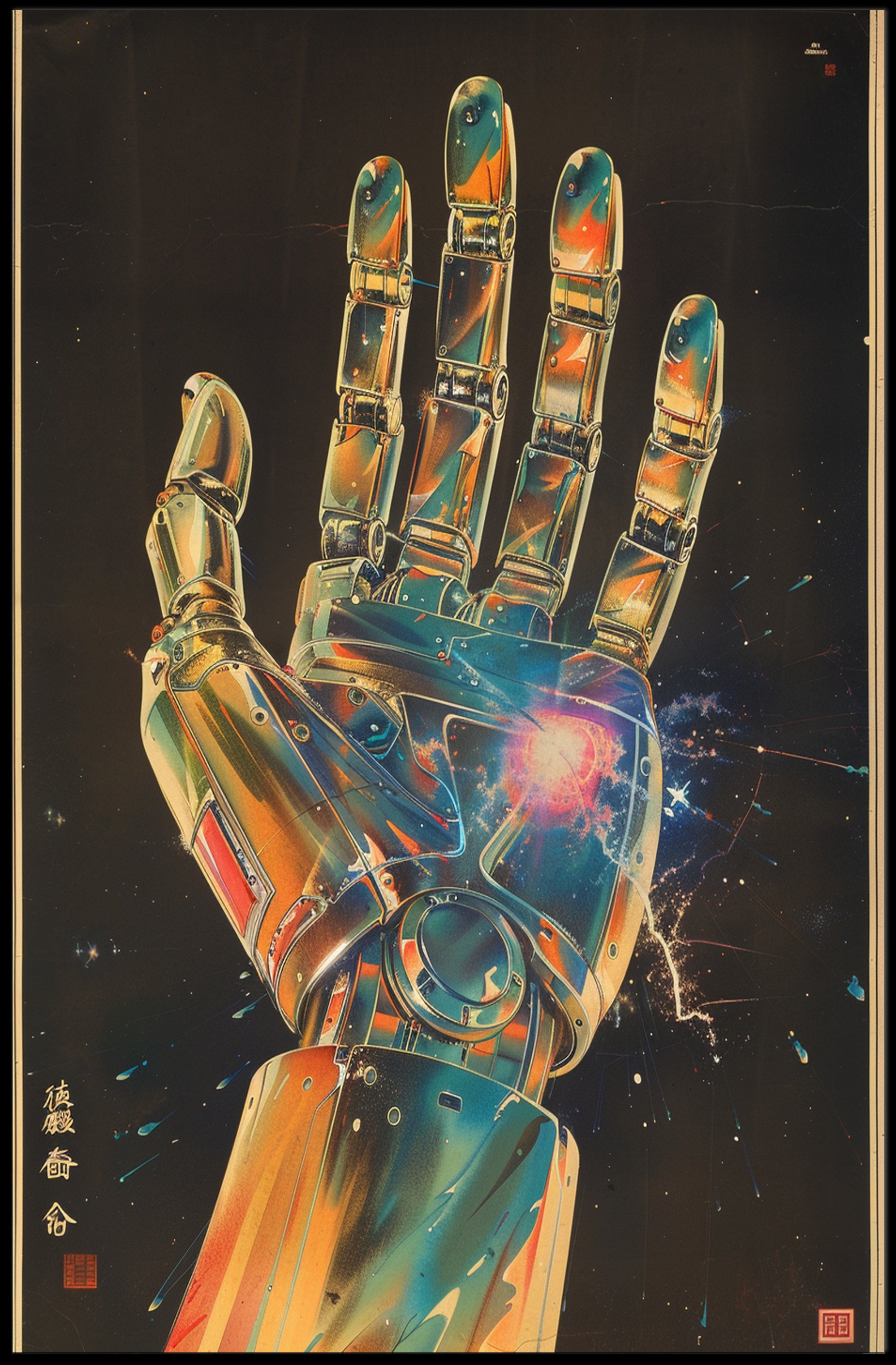 Futuristic Mechanical Hand Art Print Poster Home Decor PosterGoat
