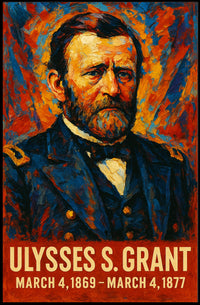 Ulysses S. Grant 18th President of the United States Glitch Hop Art Poster