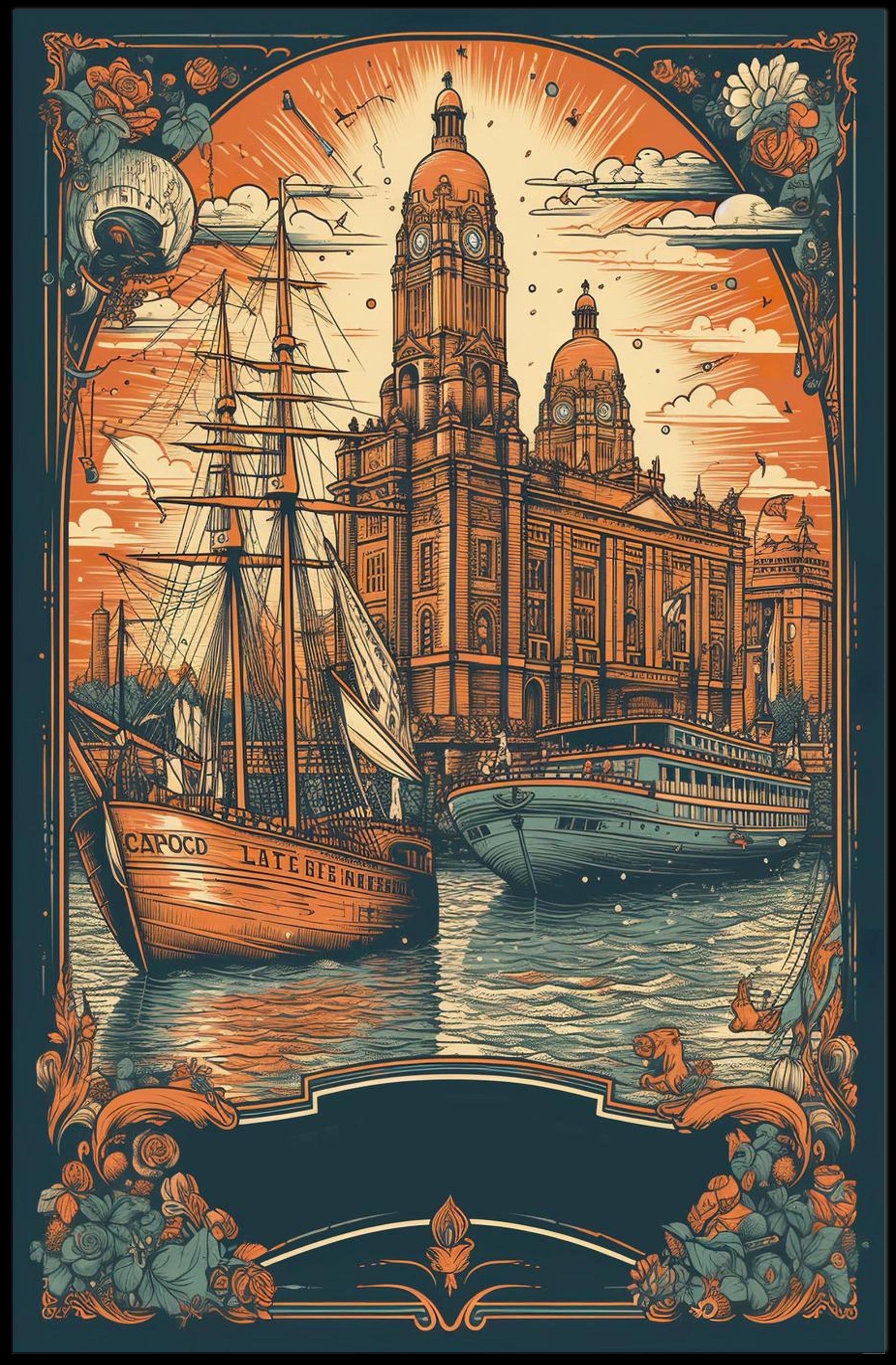 Vintage Maritime Illustration Poster