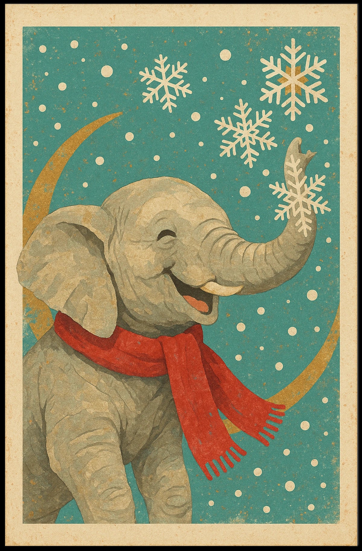 Winter Wonderland Elephant Poster