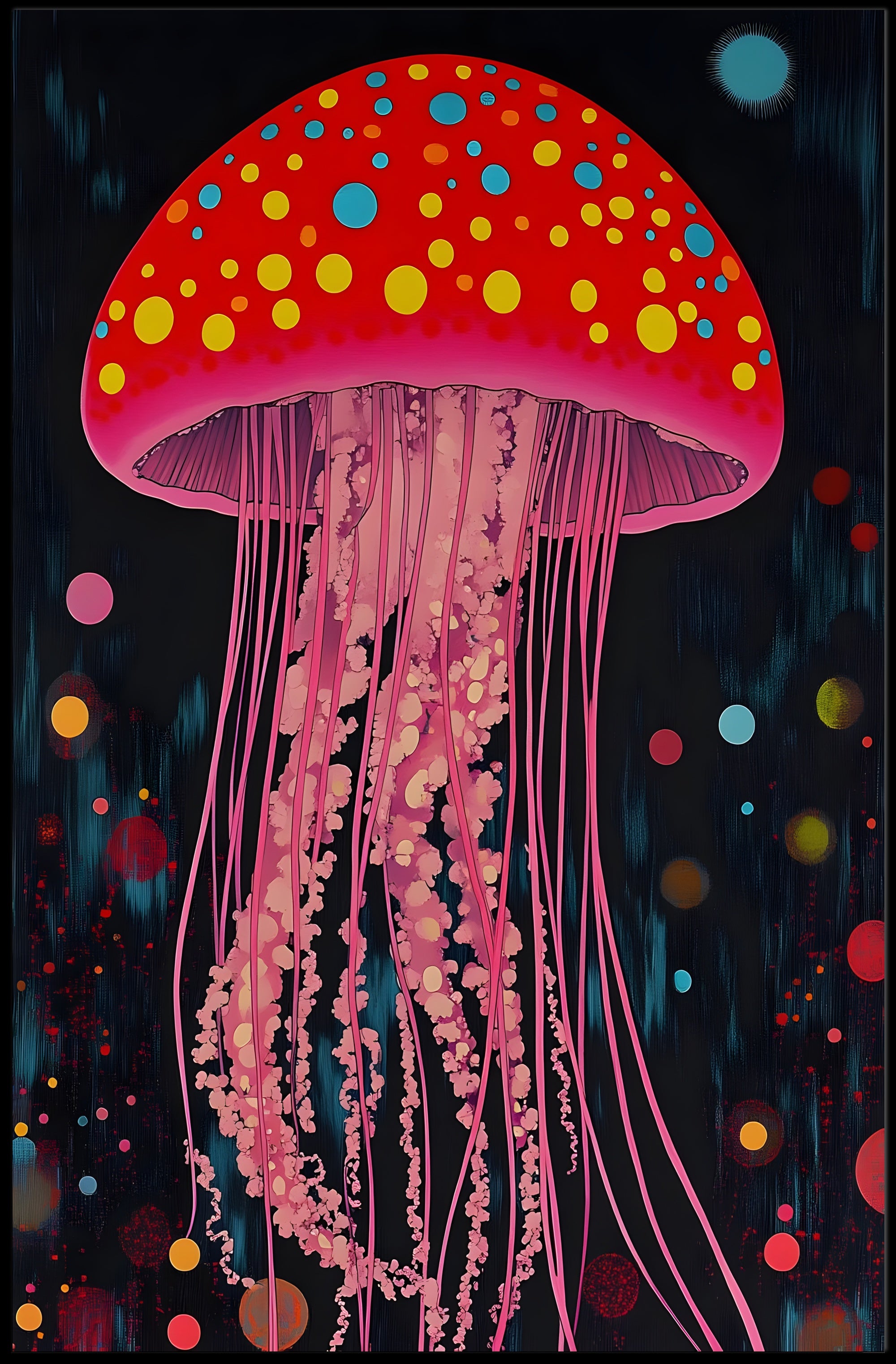 Jellyfish Poster Vibrant Dreamscape Wall Art
