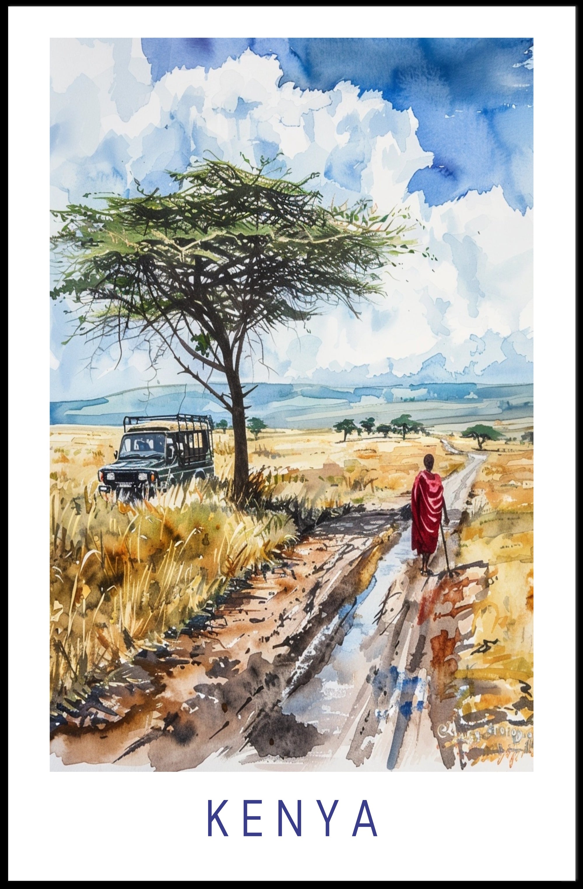 Kenya Savanna Adventure Cultural or Heritage Poster PosterGoat