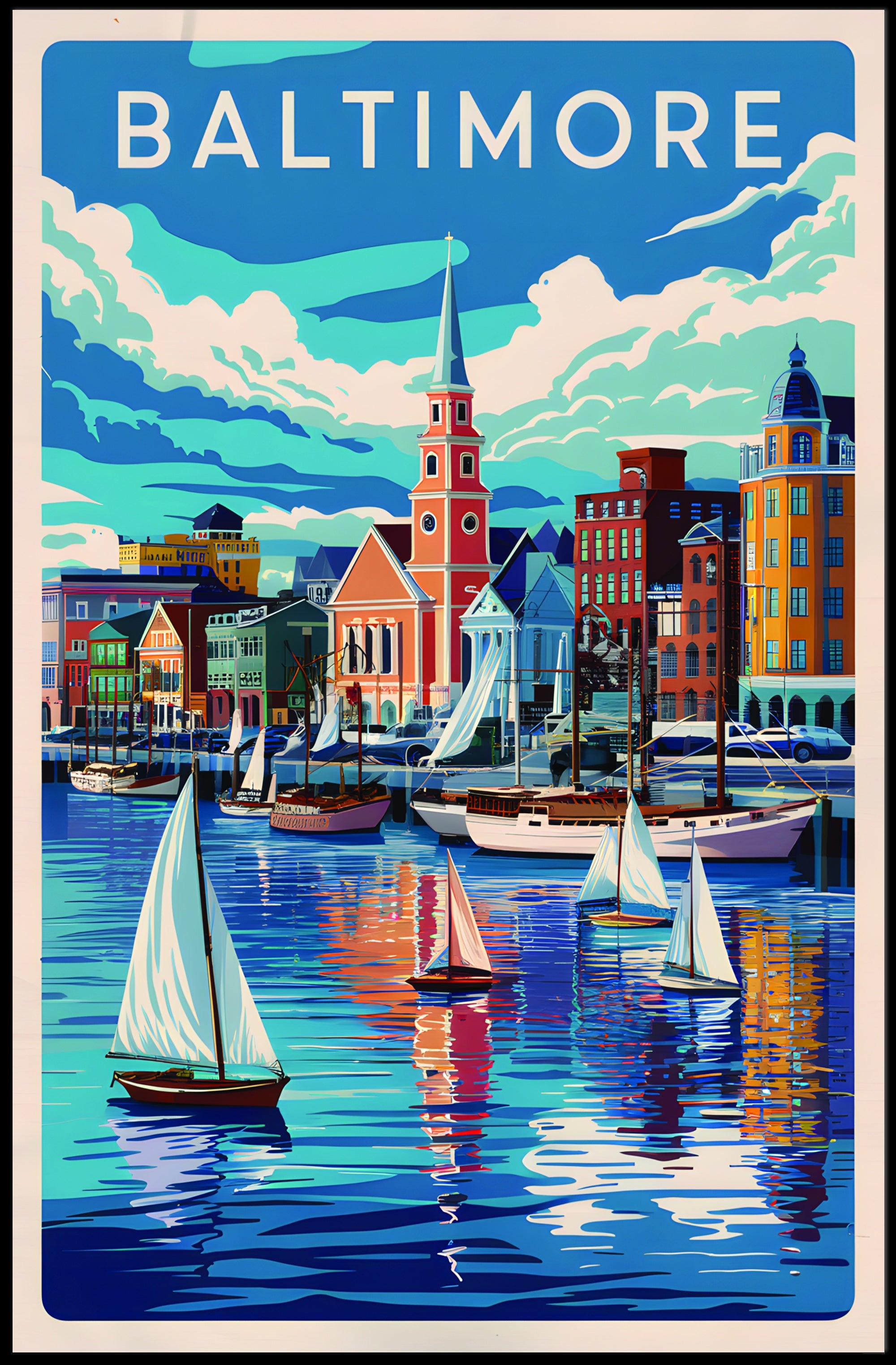 Baltimore Harbor Scene Poster