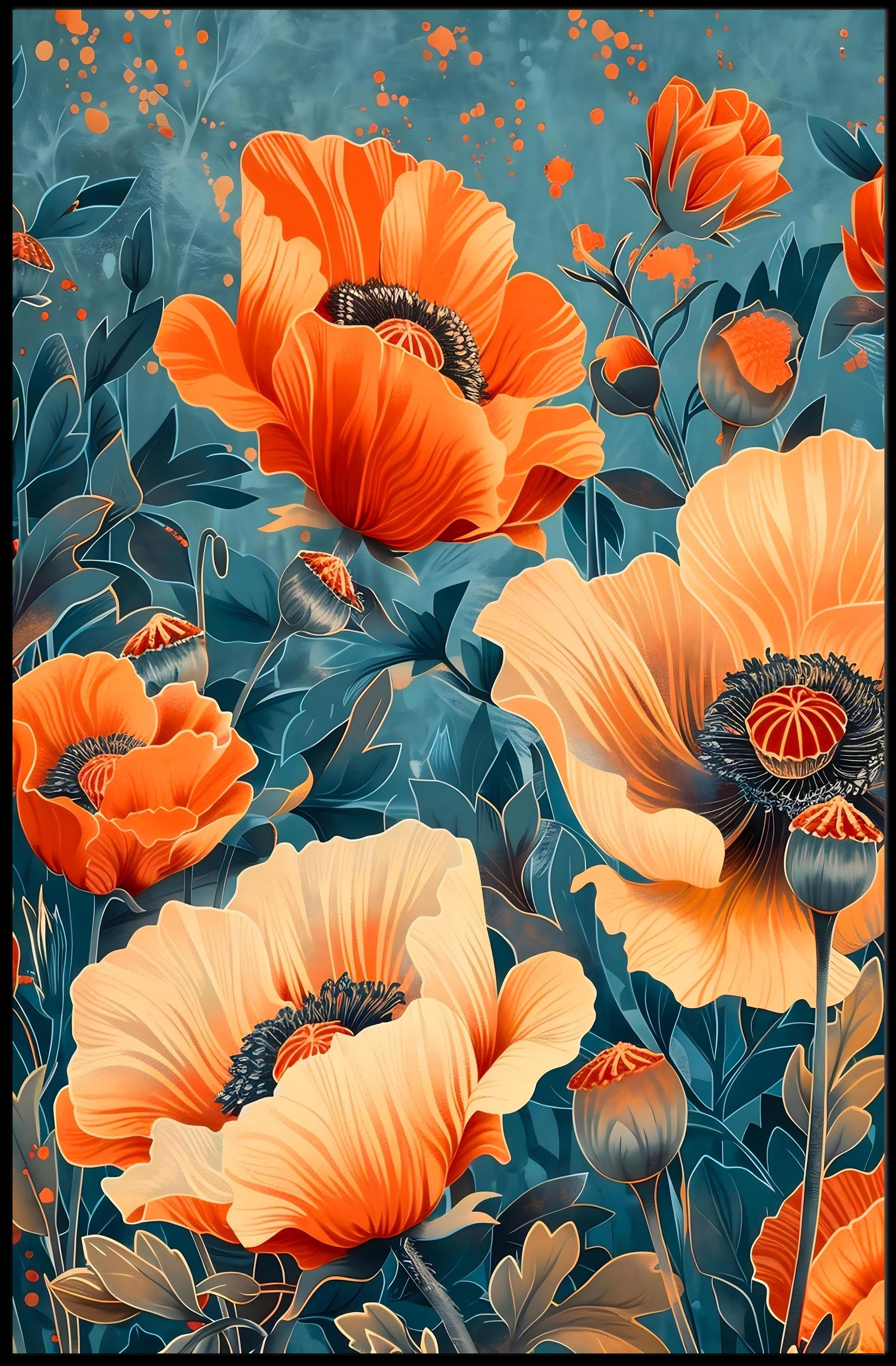 Vibrant Floral Symphony Wall Art Print