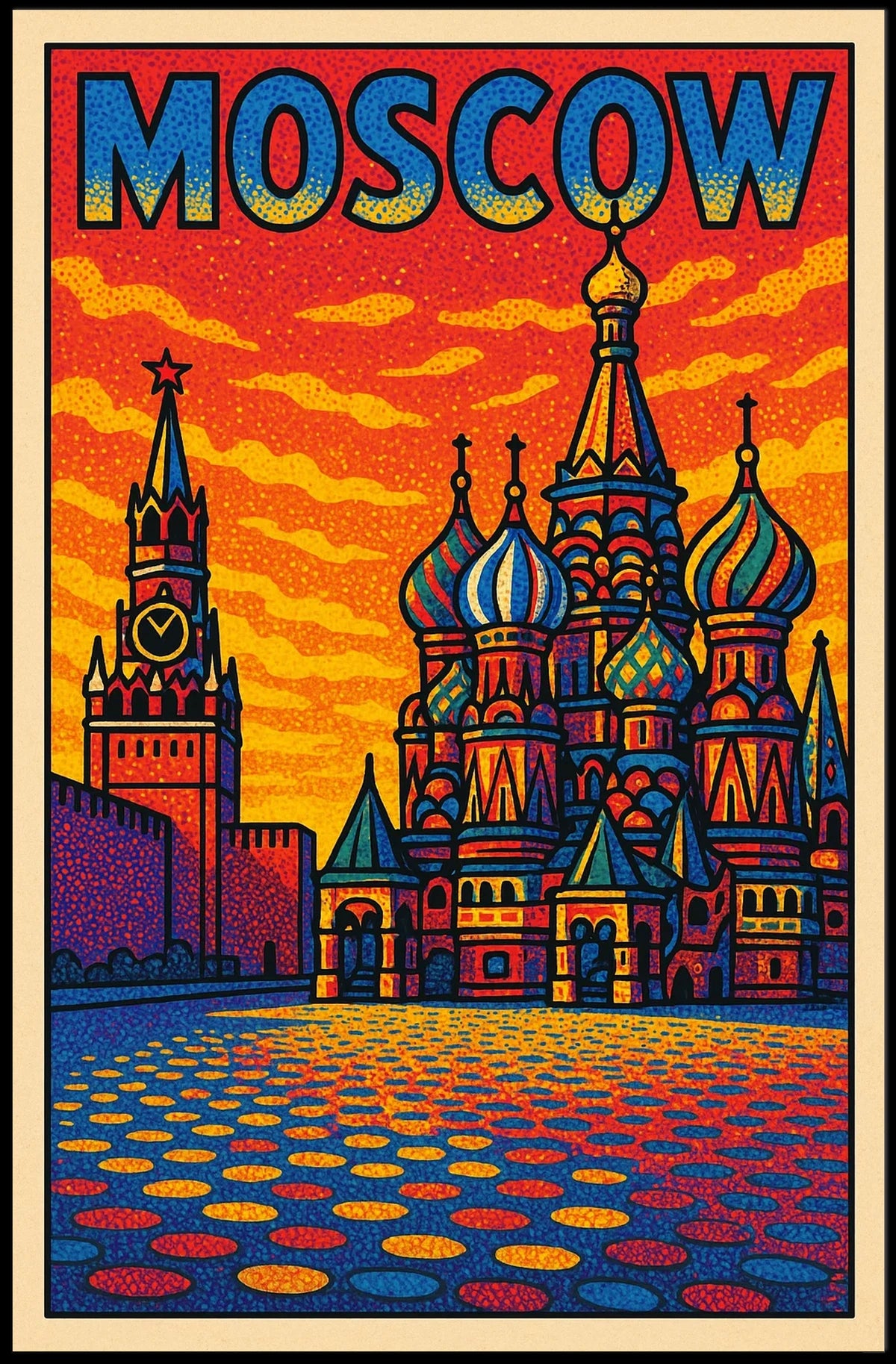 Moscow Skyline Art Poster