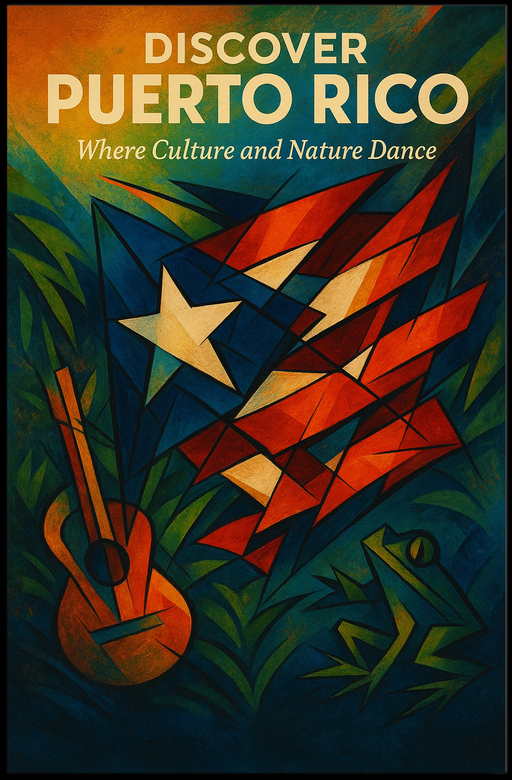Discover Puerto Rico's Vibrant Culture and Nature Travel Poster