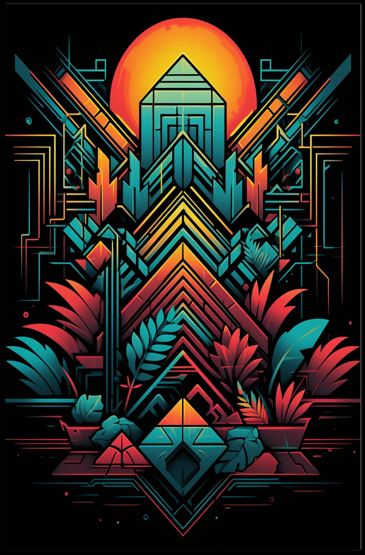 Geometric Sunrise Poster