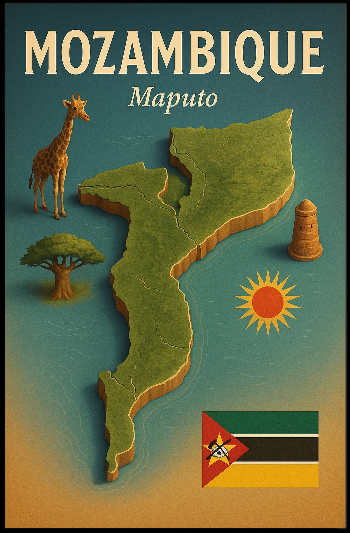Mozambique Travel Poster