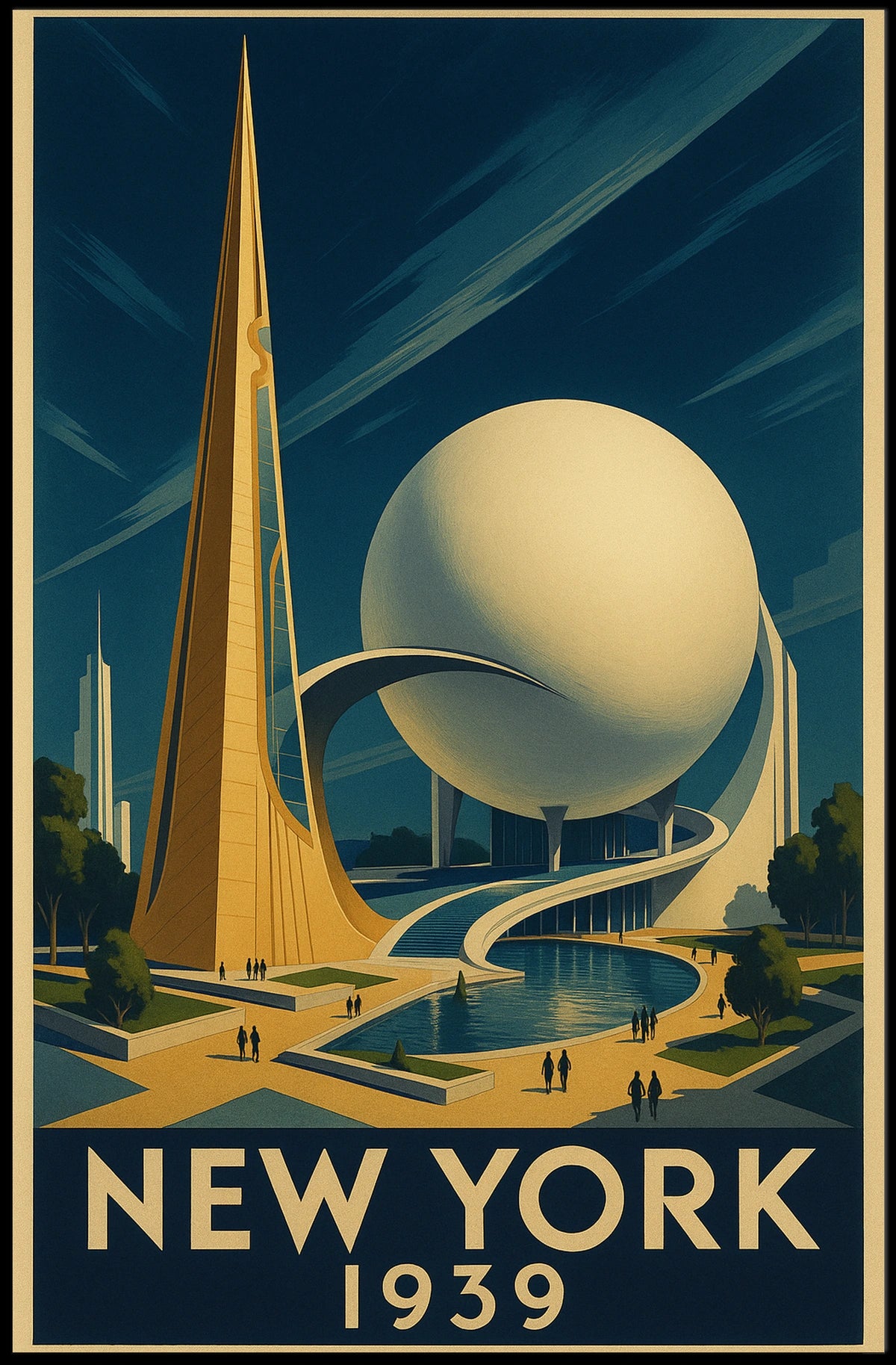 New York World Fair 1939 Heritage Poster Retro Wall Art