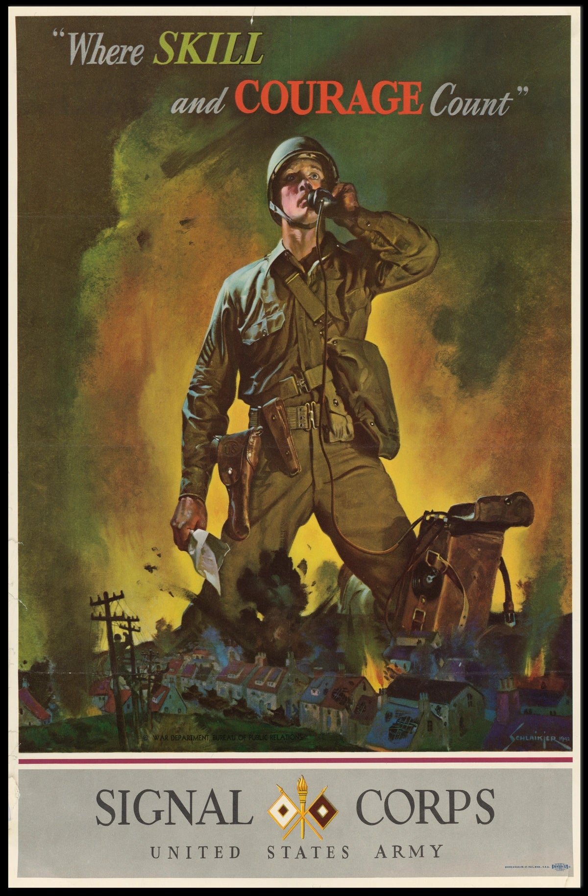 WWII Signal Corps Soldier Military Recruitment Poster