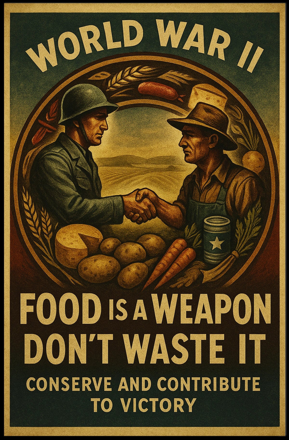 World War II Vintage Food Conservation Poster
