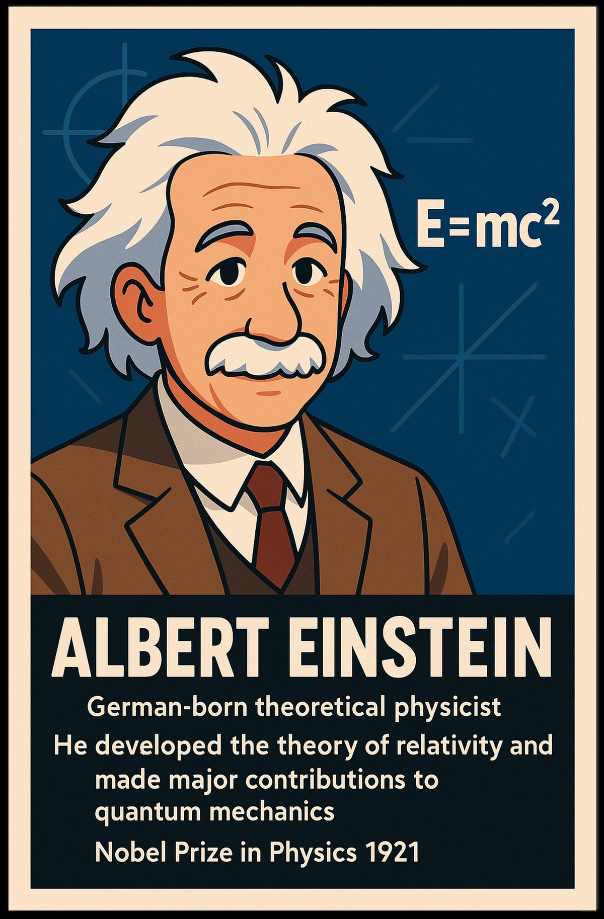 AlbertEinsteinRelativity PhysicistPortrait ScienceDecor Poster