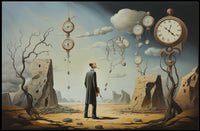 Surreal Dreamscape Timepiece Artistic Poster