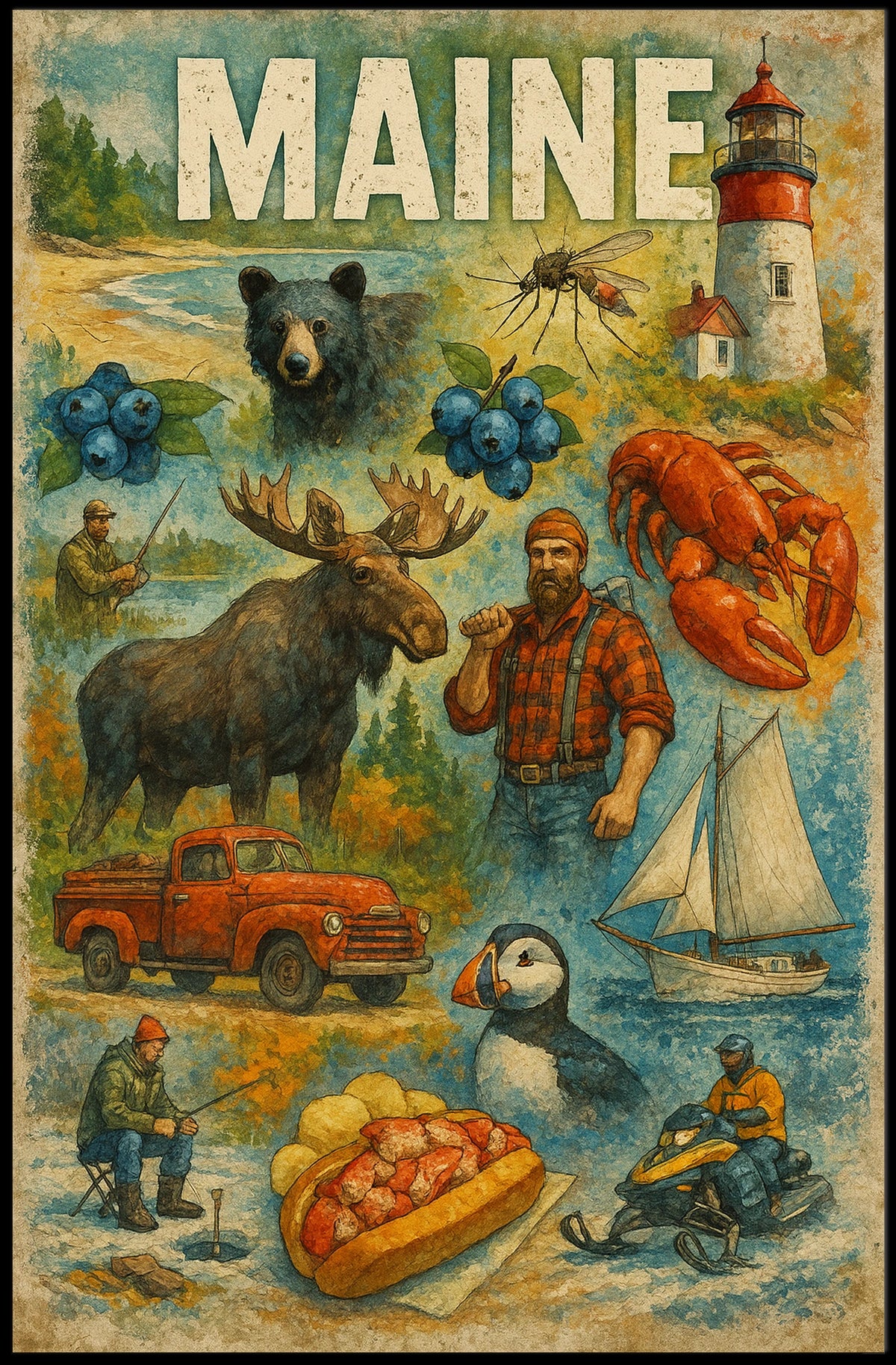 Discover Maine Poster