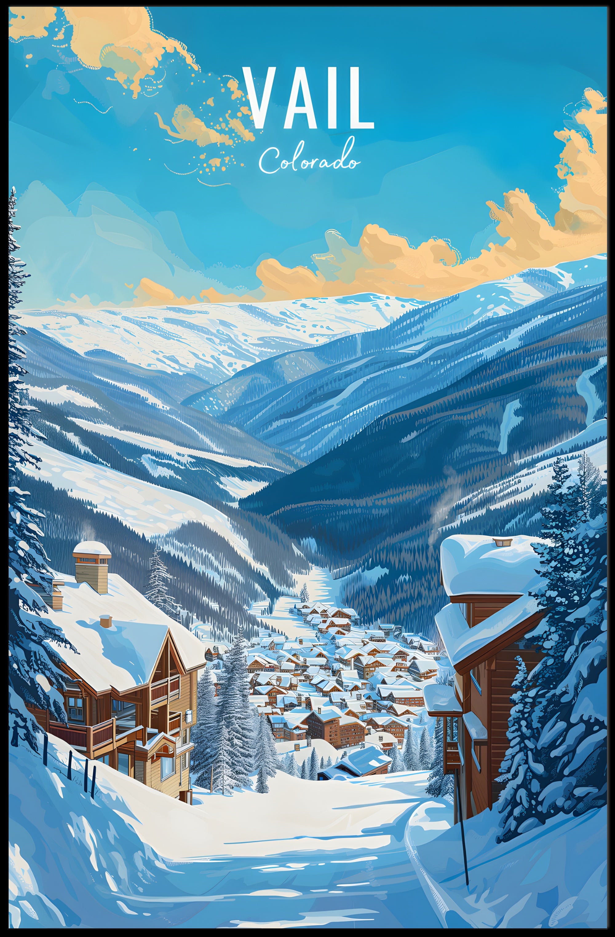 Serene Winter Getaway in Vail Travel Poster