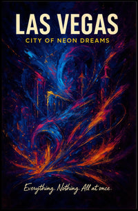 Las Vegas Neon Dreams Abstract Artistic Poster