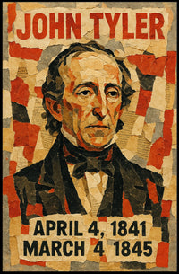 John Tyler 10th President of the United States Layered paper Collage Poster