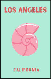 Stylized Los Angeles Skyline Travel Poster PosterGoat