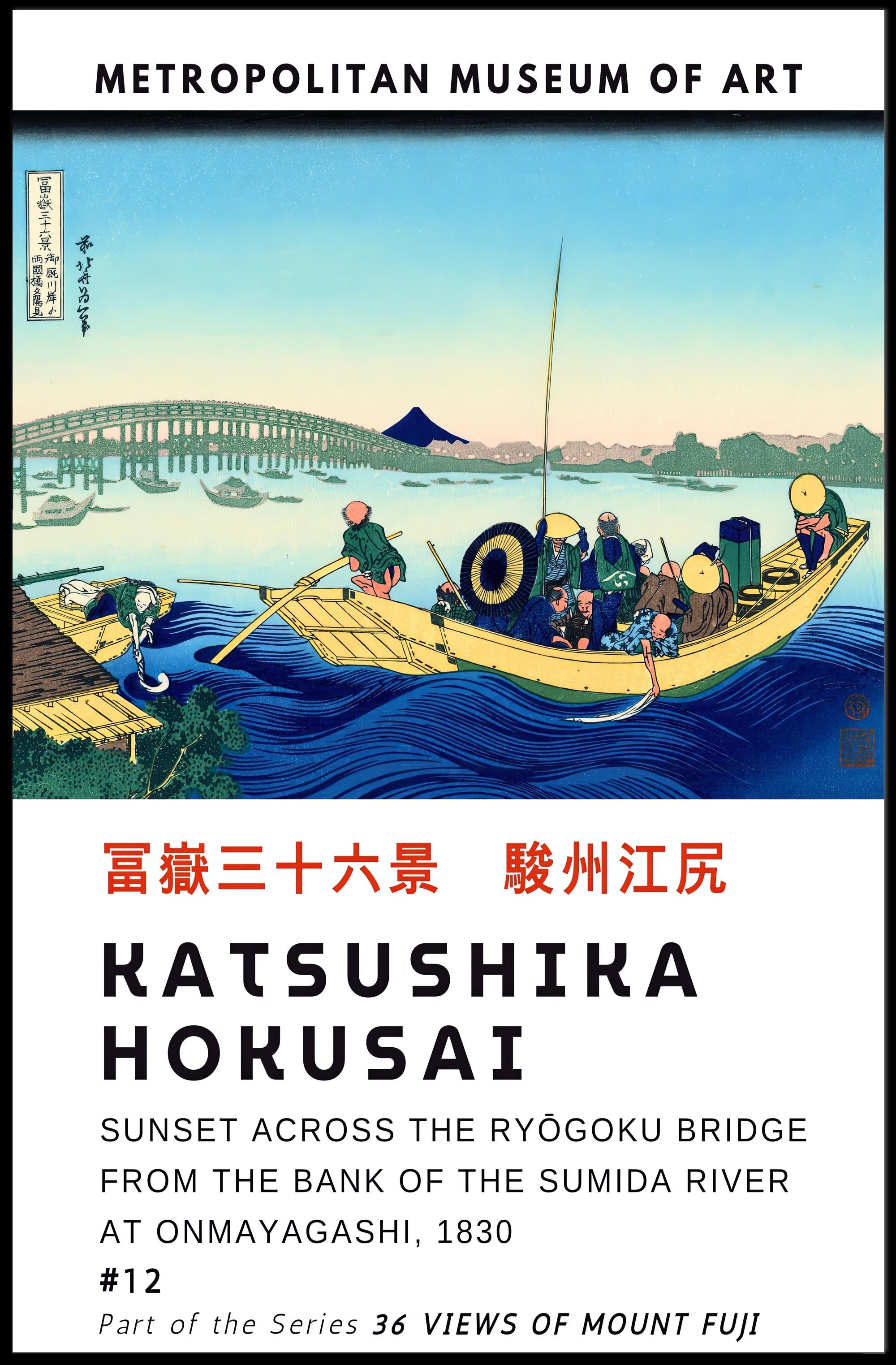 Katsushika Hokusai From the Bank of the Sumida River Poster
