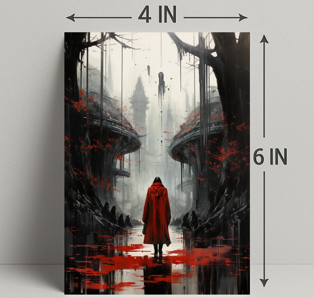The Red Cloak In A Dystopian Realm Poster