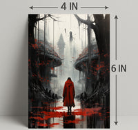 The Red Cloak In A Dystopian Realm Poster