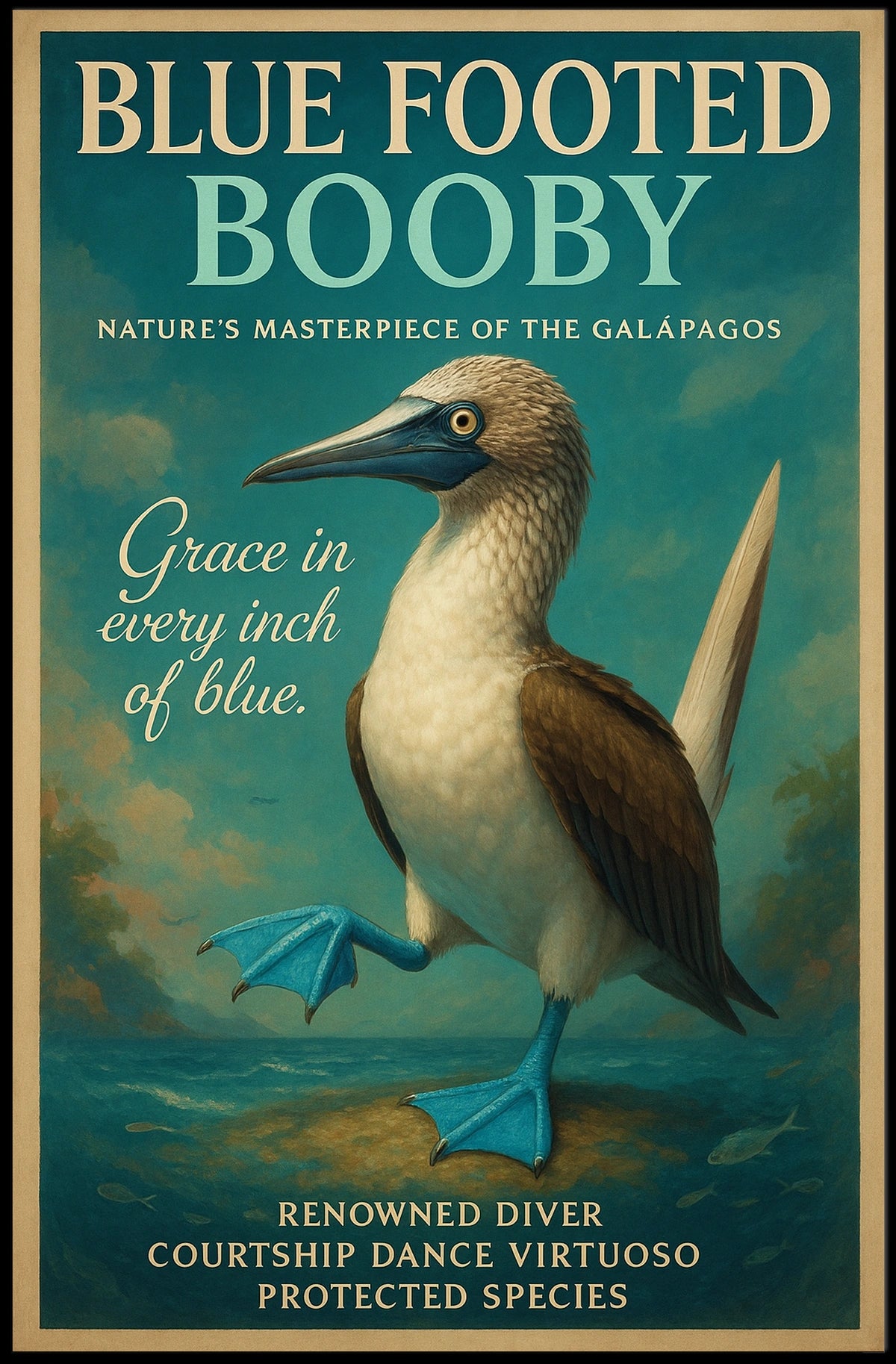 Blue Footed Booby Natures Masterpiece Poster