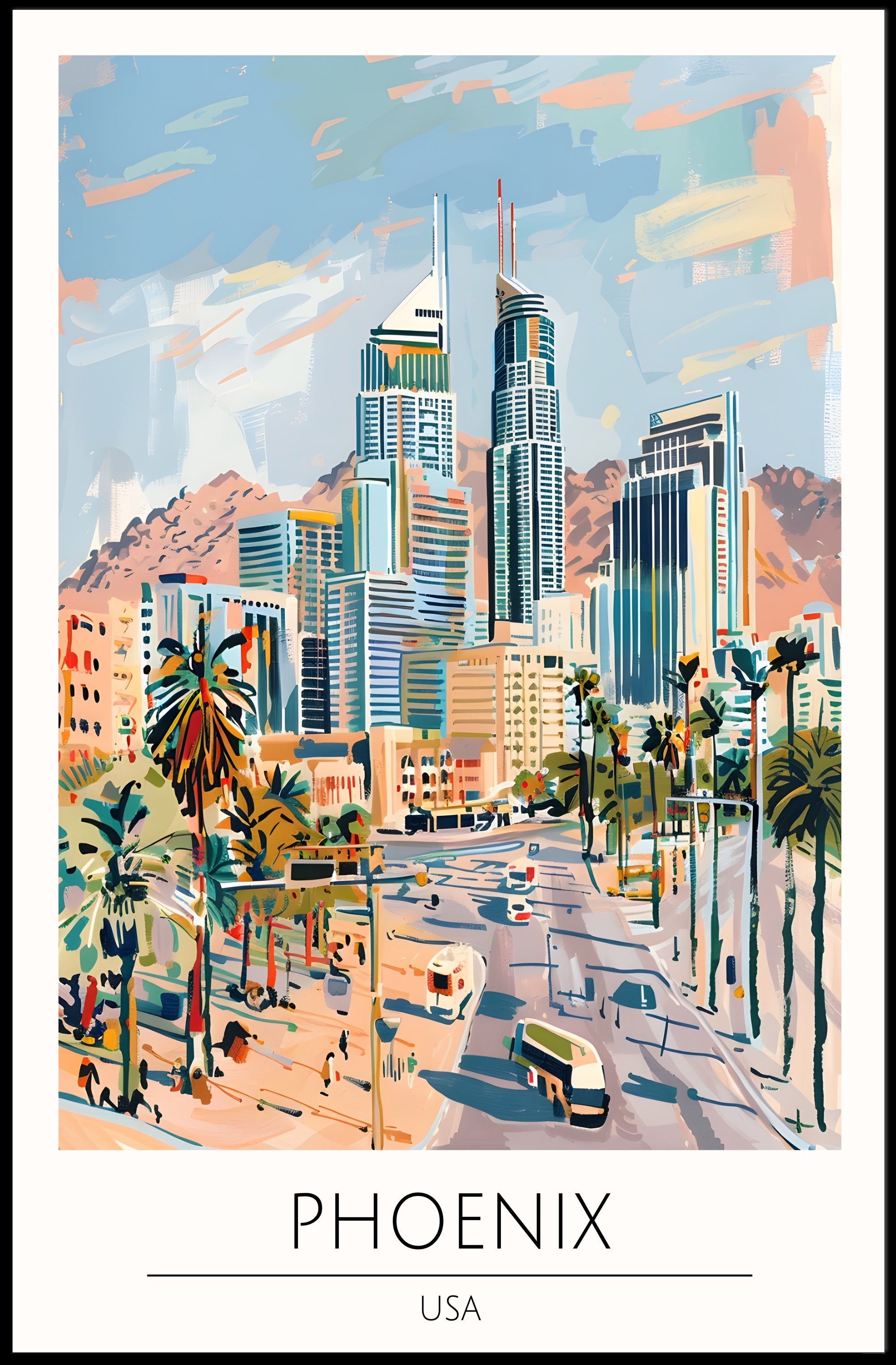 Phoenix Cityscape Poster PosterGoat
