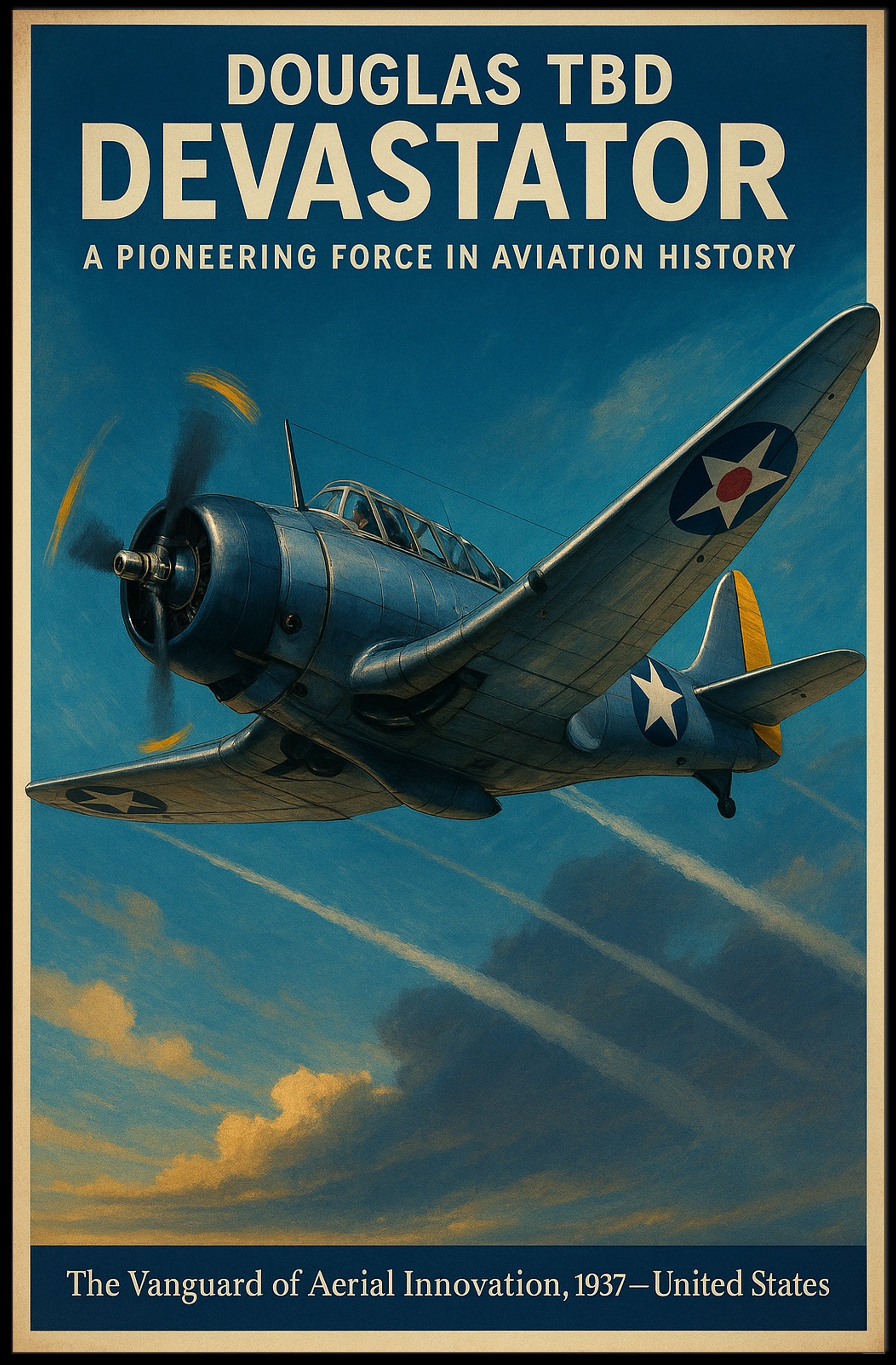 Douglas TBD Devastator Vintage Aviation Poster