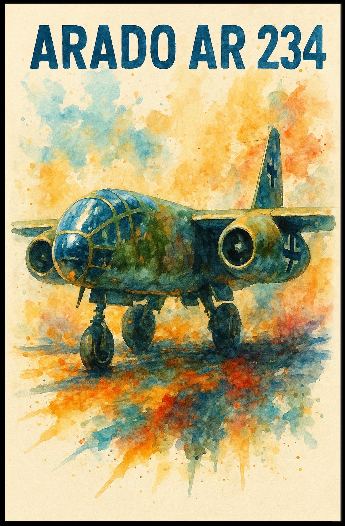 Arado AR 234 Vintage WWII Aviation Art Poster