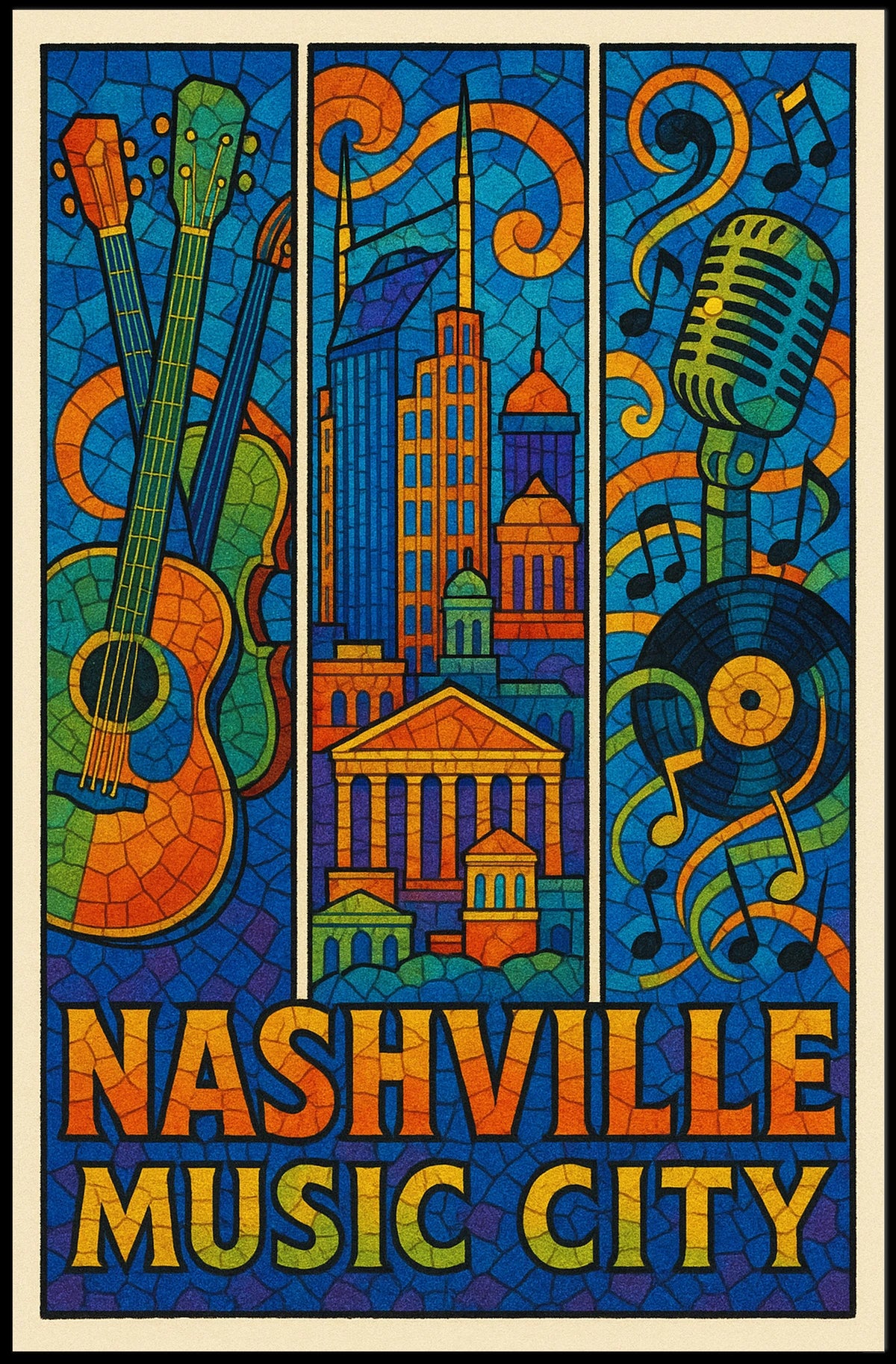 Nashville Music City Poster