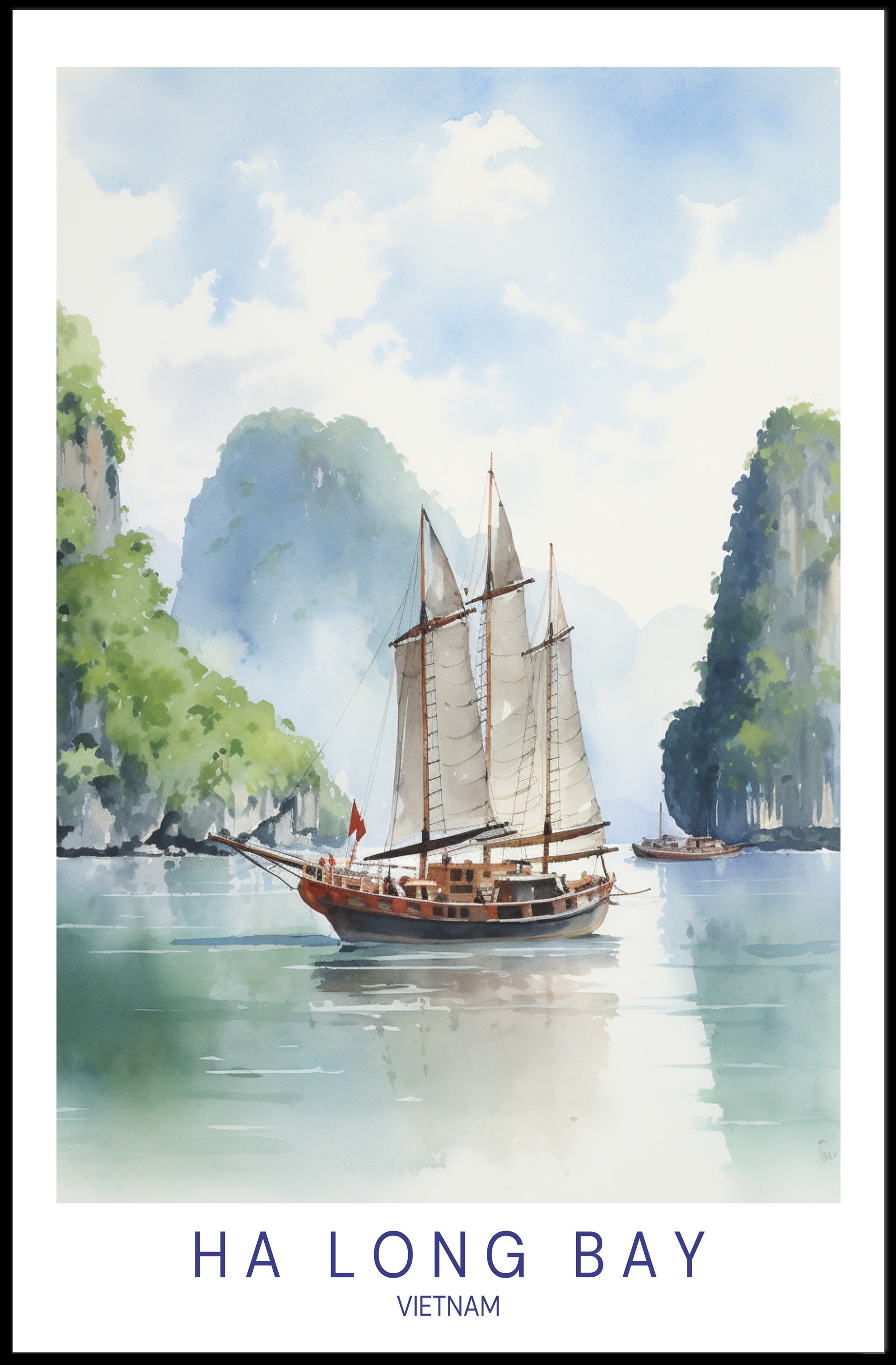 Tranquil Waters of Ha Long Bay Poster PosterGoat