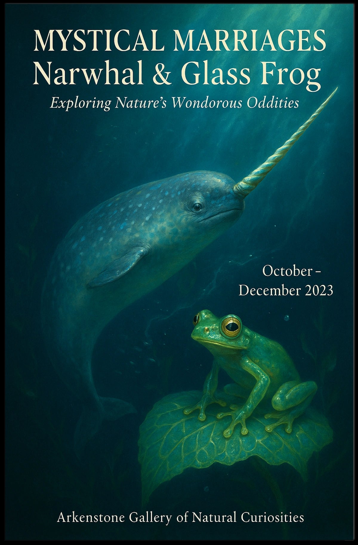 Mystical Marriages Narwhal Glass Frog Poster