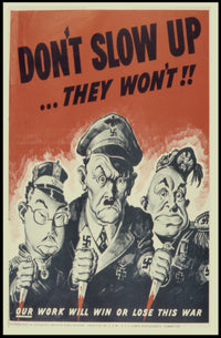 WWII Propaganda Cartoon: Boost Productivity with Vintage Style Poster