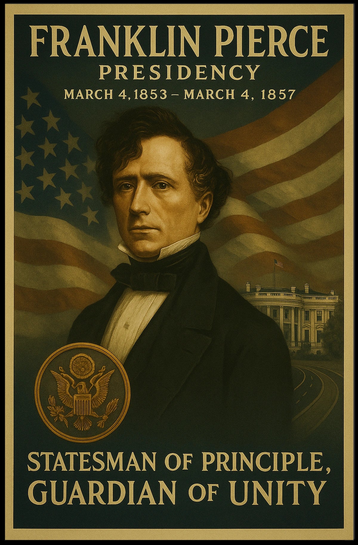 Franklin Pierce American Patriotism Historical or Presidential Poster
