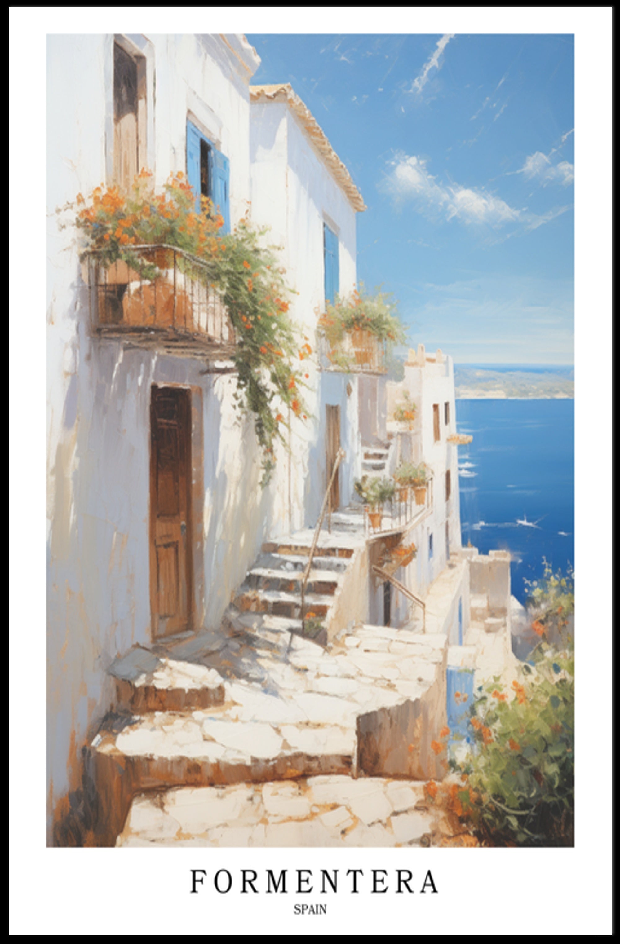 Formentera's Coastal Charm Poster PosterGoat