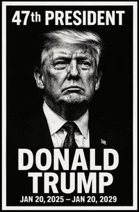 Trump Visionary Leader Cinematic Realism Patriotic Portrait American Flag Legacy Inspire Poster