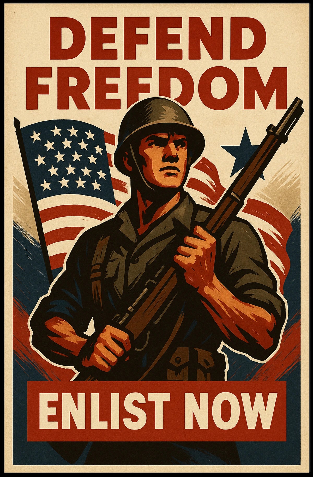 Defend Freedom Enlist Now Poster