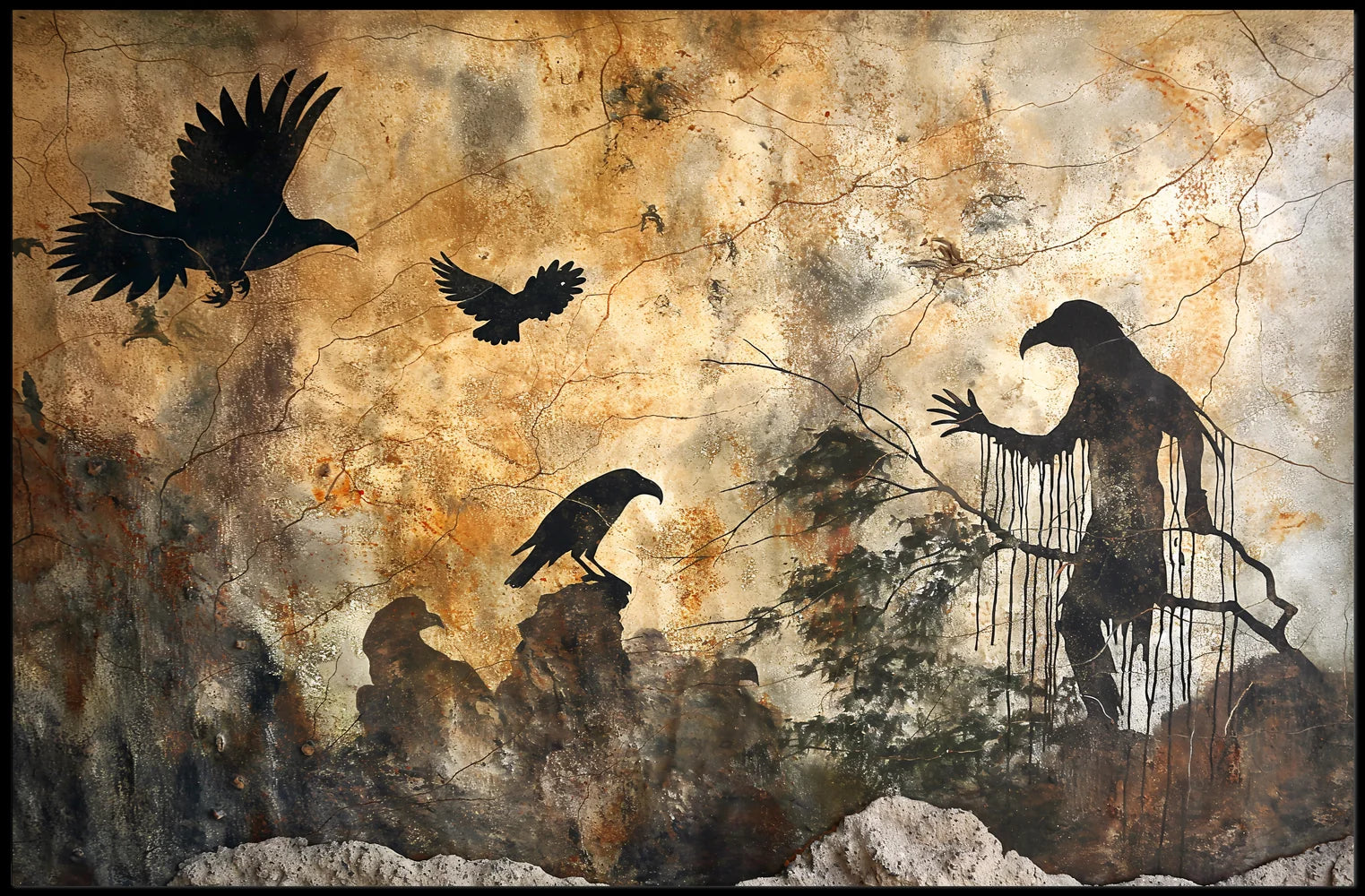 Mystical Gothic Ravens Fantasy Art Poster Print