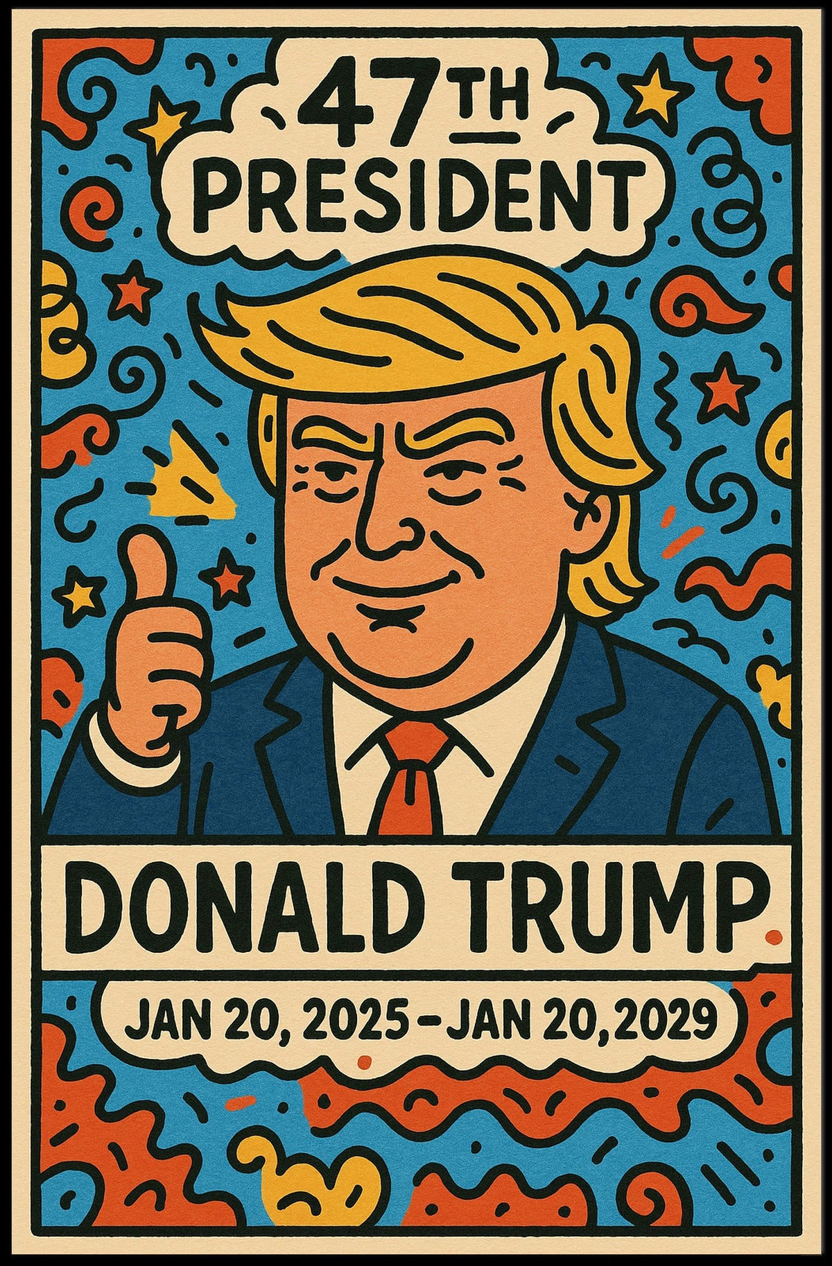 Donald Trump Patriotic Celebration Pop Art Poster