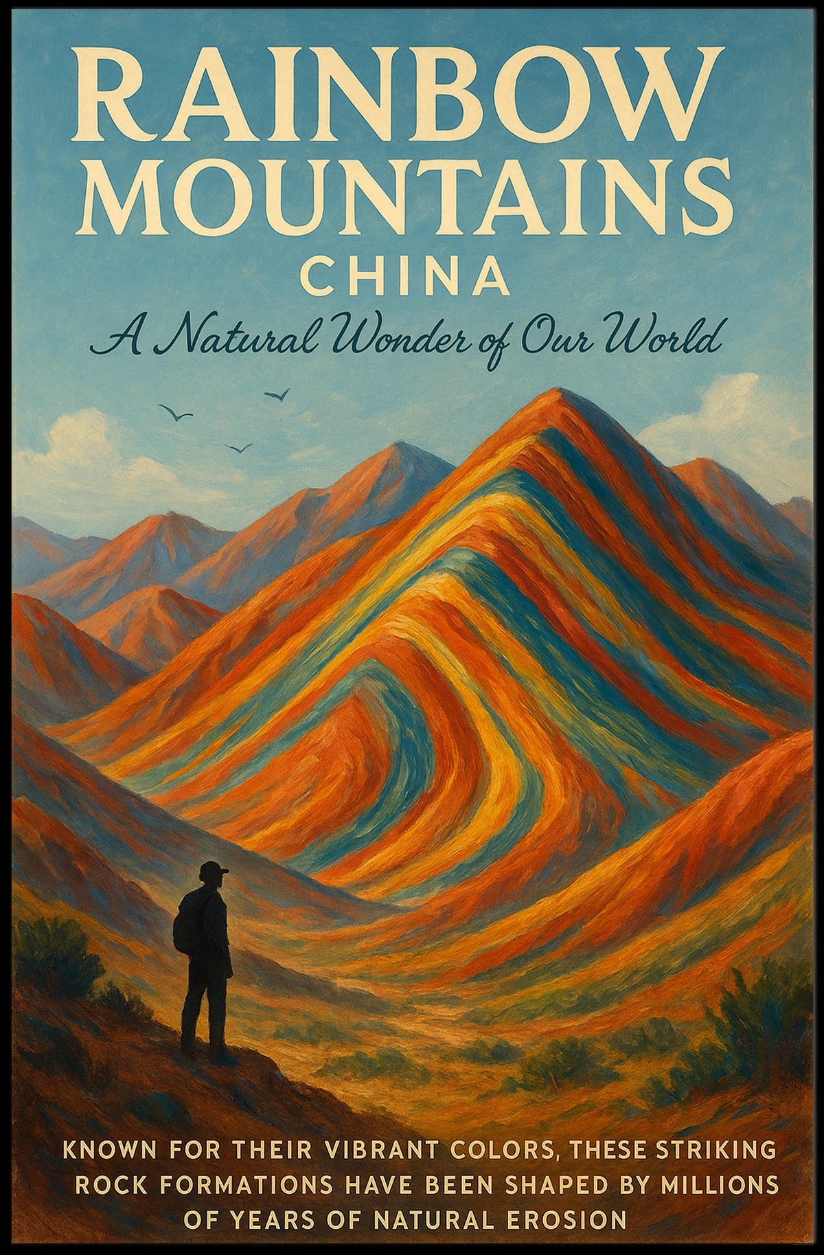 Rainbow Mountains Of China Poster