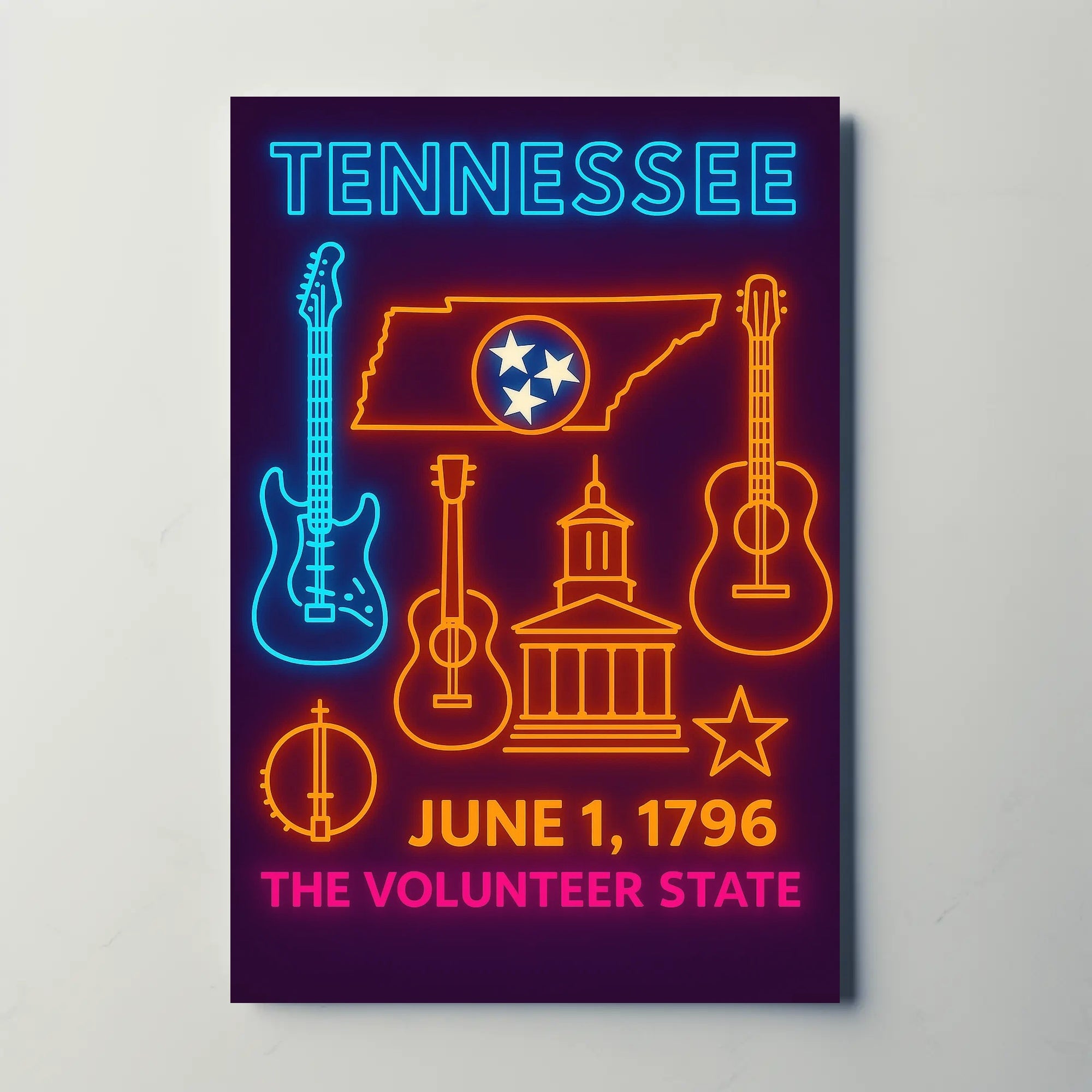 Tennessee Heritage Celebration: Neon Cultural or Heritage Poster