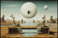 Surreal Desert Spheres Futuristic Sci-Fi Poster