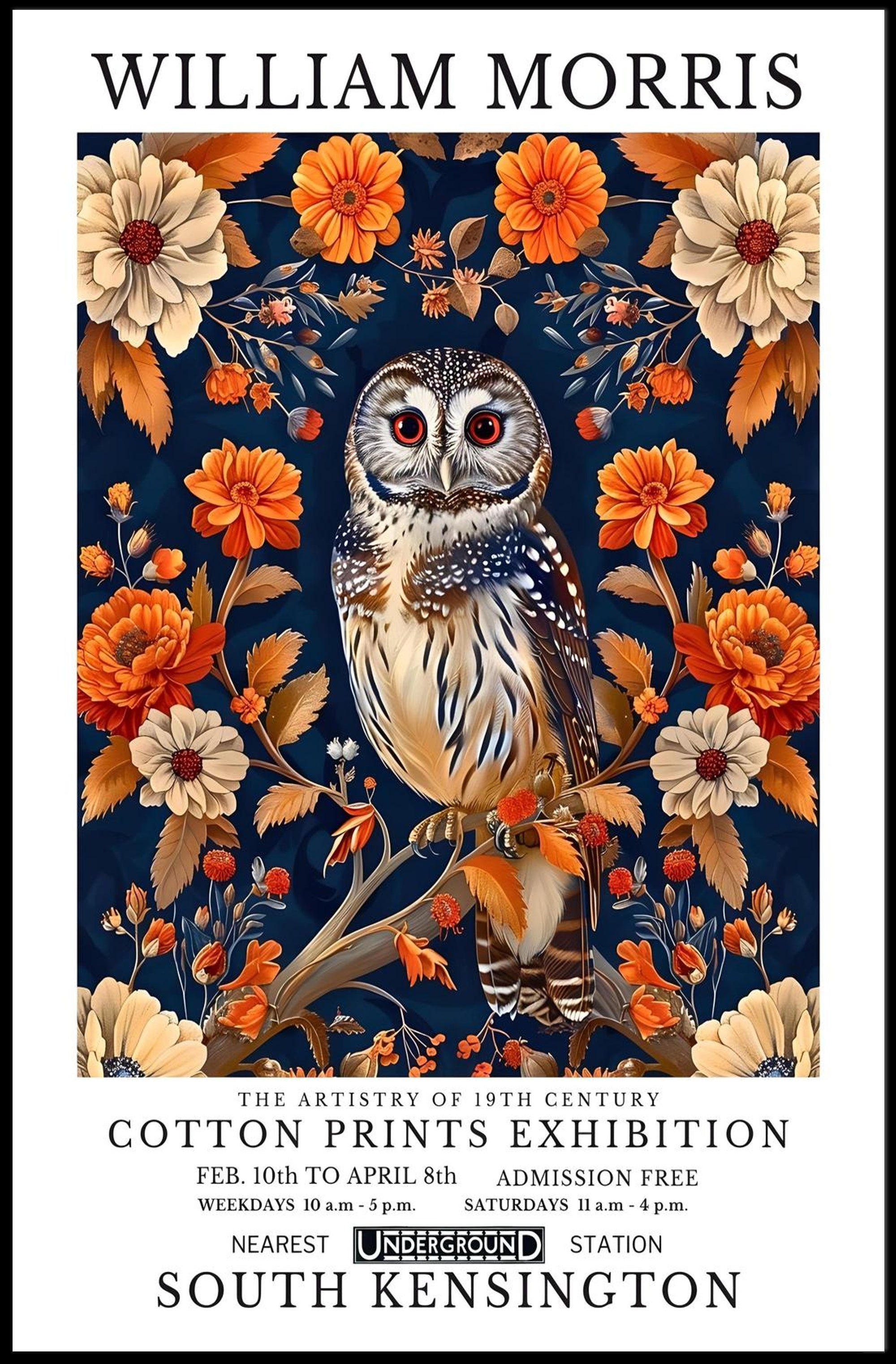 William Morris Art Exhibition Vintage Artistic Poster