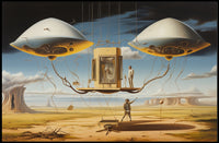 Surreal Futuristic Structure in Desert Landscape Futuristic Sci-Fi Poster