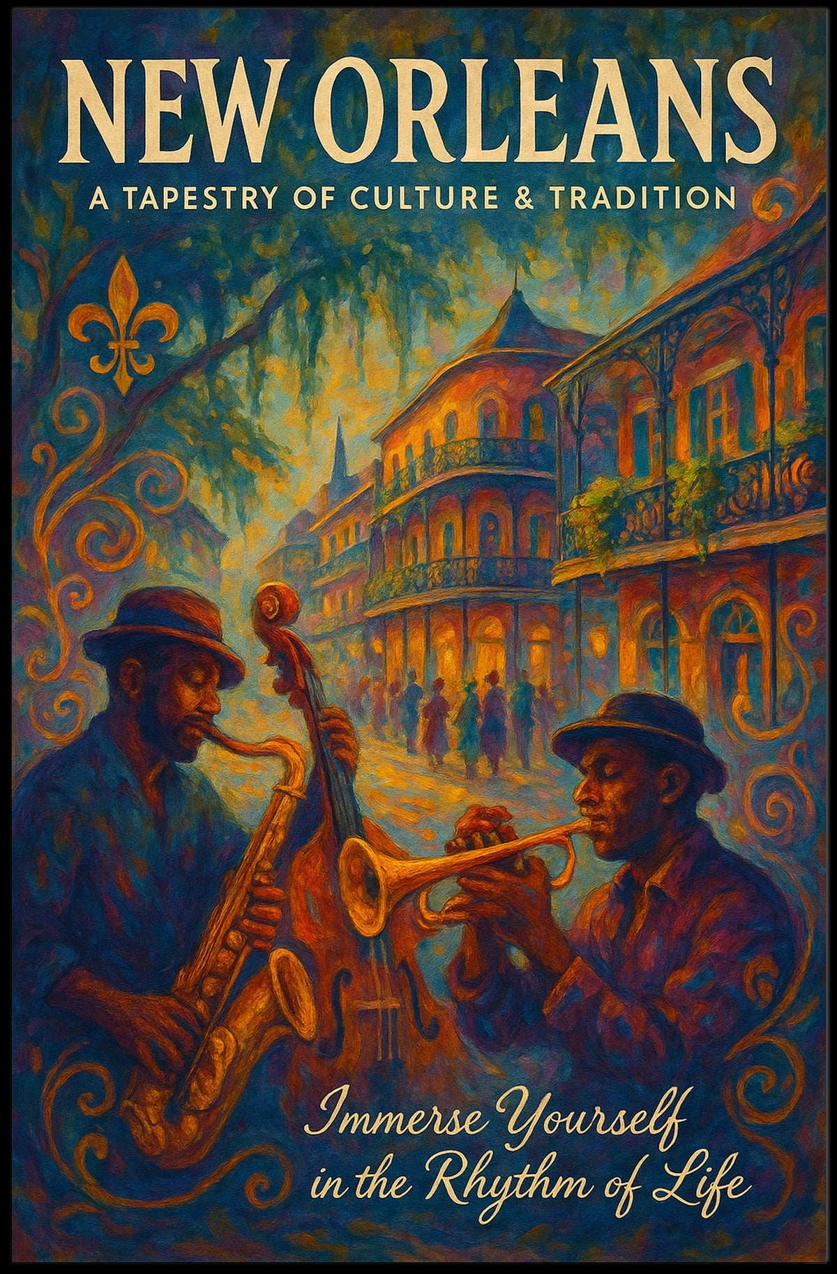 New Orleans Culture Poster Tapestry Of Heritage Home Decor