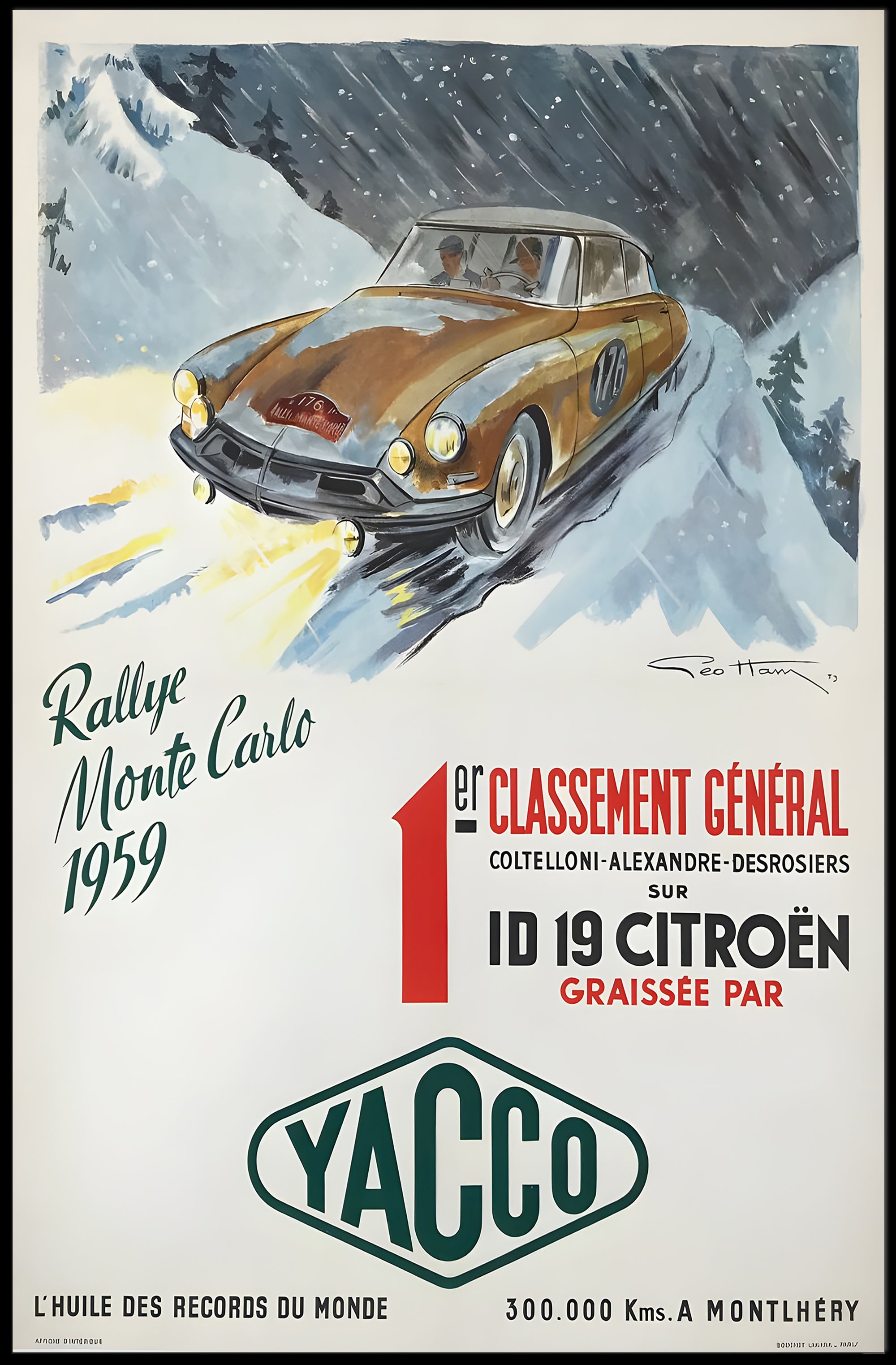 Rallye Monte Carlo 1959 Victory Poster