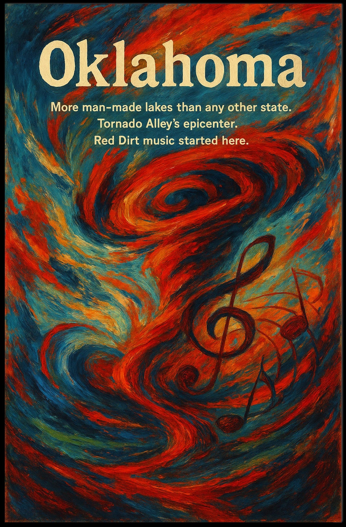 Oklahoma Land Of Lakes And Music Poster